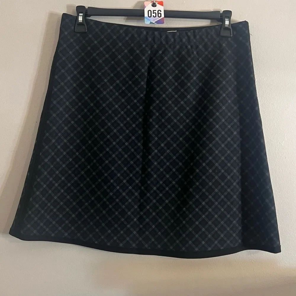 Max Studio Black Checkered A-Line Skirt